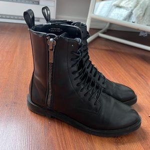 Black combat boots